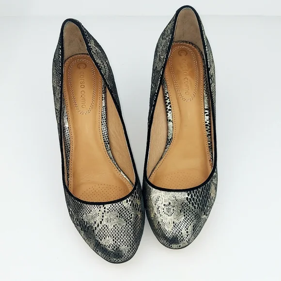 Anthropologie Corso Como Anya Pumps Metallic Lace 7.5 - Picture 5 of 14
